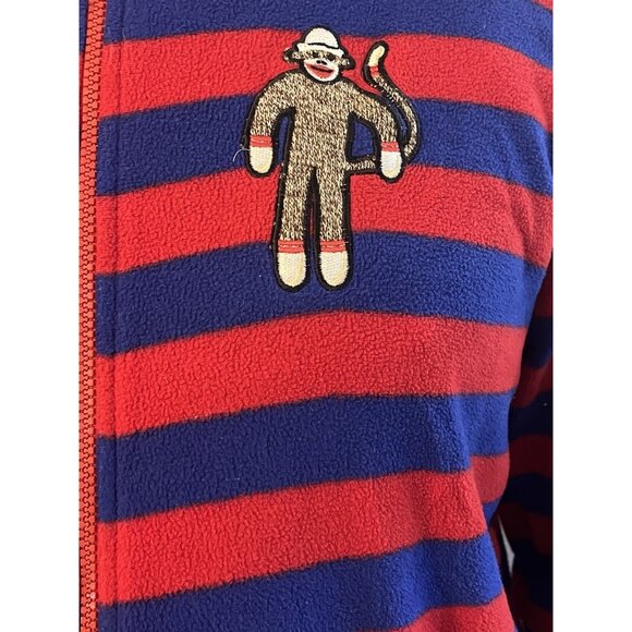 NICK & NORA Sock Monkey One Piece Pajamas Sleepwear Footed Adult XL Full Zip SEE - Picture 7 of 15